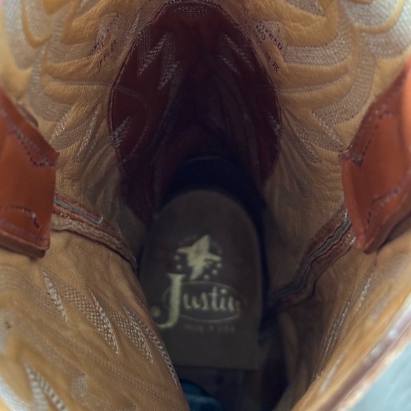 Justin Cowgirl Heeled Leather Exotic Lizard
Stitched Tall Western Boots 7.5 - Picture 5 of 16